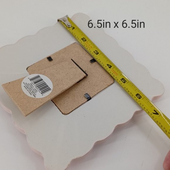 Newborn Baby Girl Photo Frame Gift Pink 3x3 Picture Free Stand Wood 6.5x6.5 Dime - Picture 12 of 12